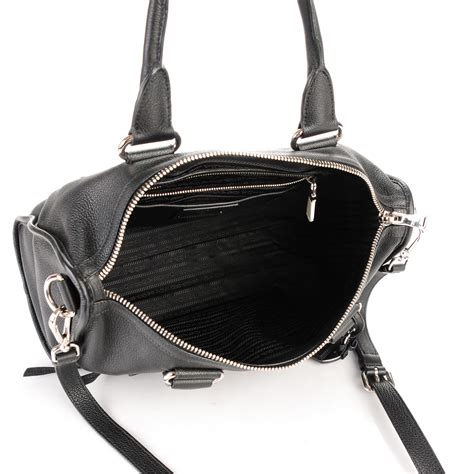 PRADA Vitello Phenix Shoulder Bag Nero Black 